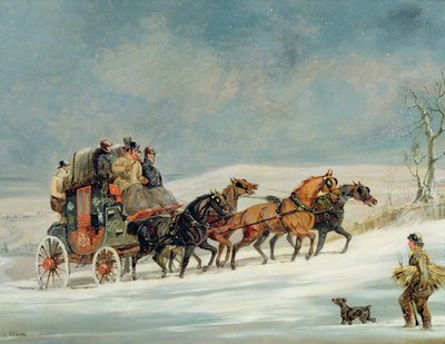 Coach in the Snow by Henry Thomas Alken